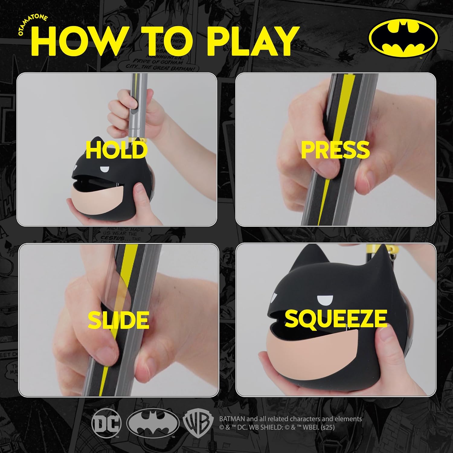 Otamatone Deluxe Batman Electronic Musical Instrument for Adults Portable Synthesizer Digital Electric Music from Japan by Maywa Denki Cool Stuff Gifts [English Instructions]