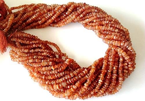 1 full strands sun stone beads-micro facetd rondell 3-4mm