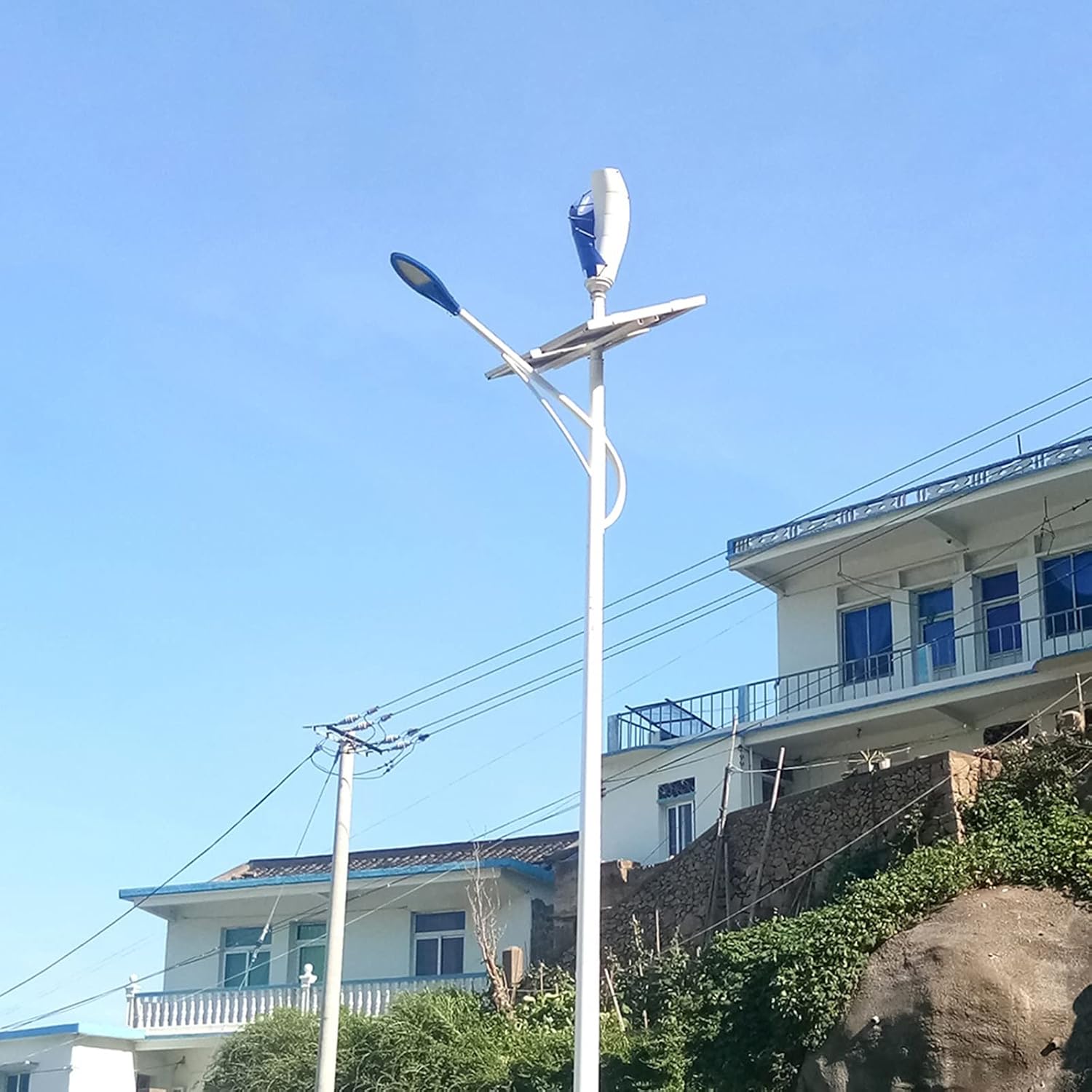 2000W 12v 24v 48V Vertical Wind Turbine Generator Kit Windmill With Hybrid Controller Home Low Noise Wind Turbine Generator Vertical Axis Maglev Wind Turbine Generator ( Color : White , Size : 24V )