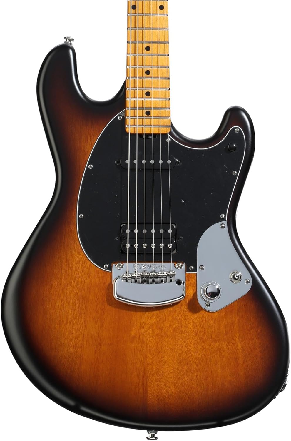 Ernie Ball Music Man Dustin Kensrue StingRay Electric Guitar - Dark Satin Tobacco Burst with Maple Fingerboard