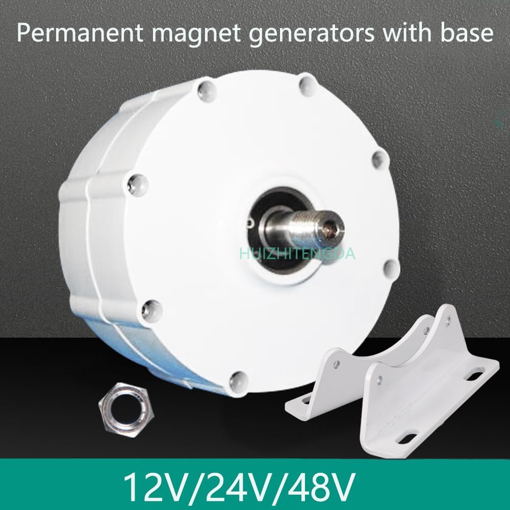 300Rpm 12V 24V 48V 2000W DC Generator Permanent Magnet Alternator Coreless Maglev for Solar Panel Wind Turbine (White)