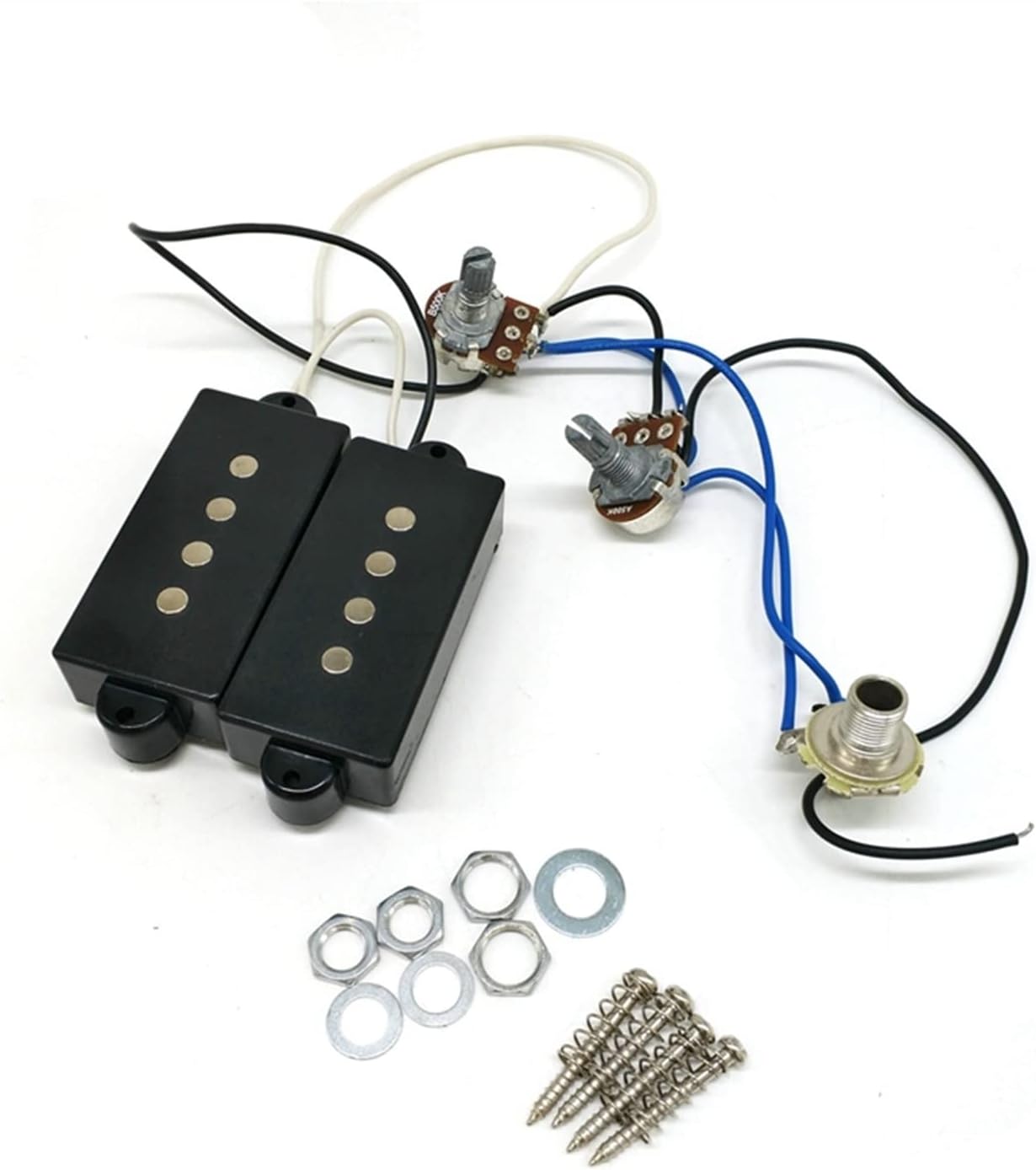 KESHUO Electric Guitar Wiring Harness Electric Guitar Pickup Wire Harness Bass 4-String Electric Guitar Neck and Bridge Pickups Set
