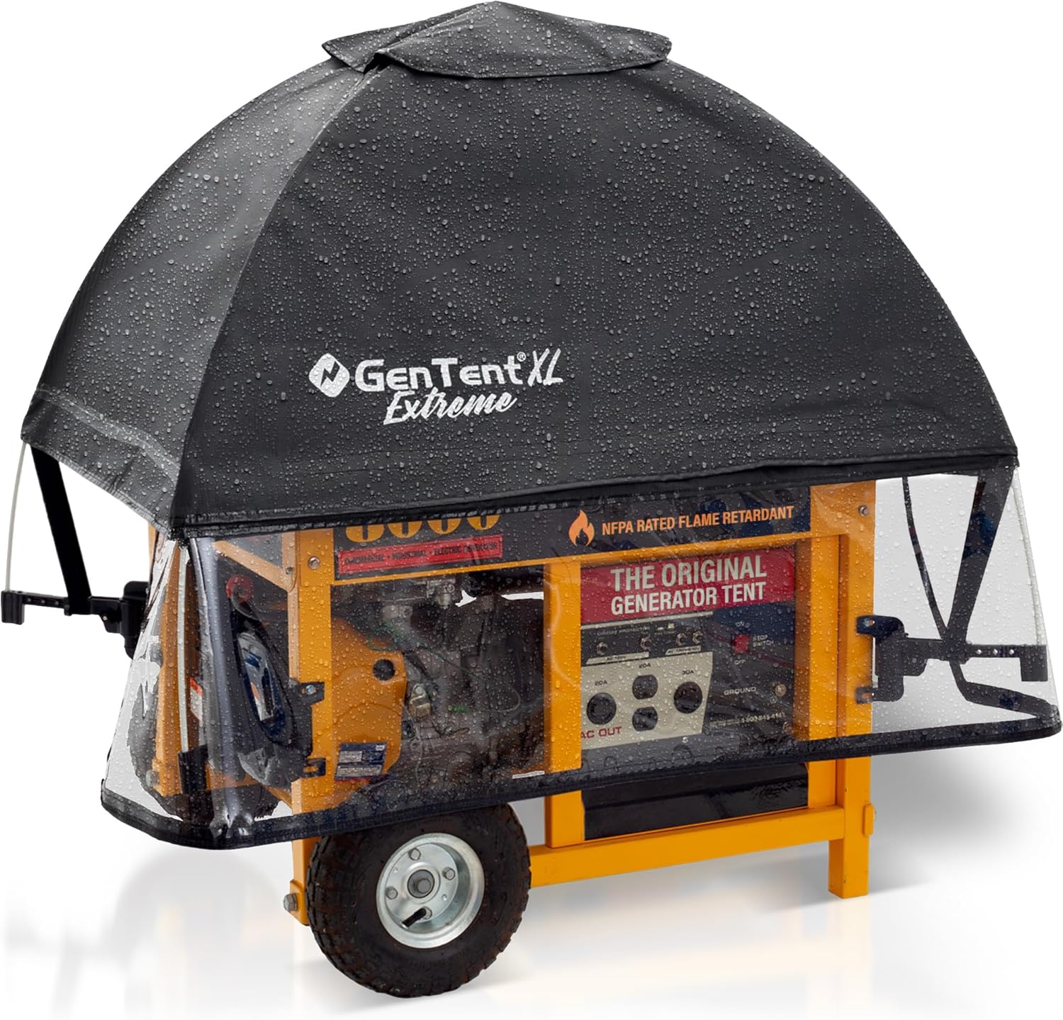 GenTent XL Generator Running Cover - Universal Kit (Extreme, Black) - for Larger Open Frame Generators