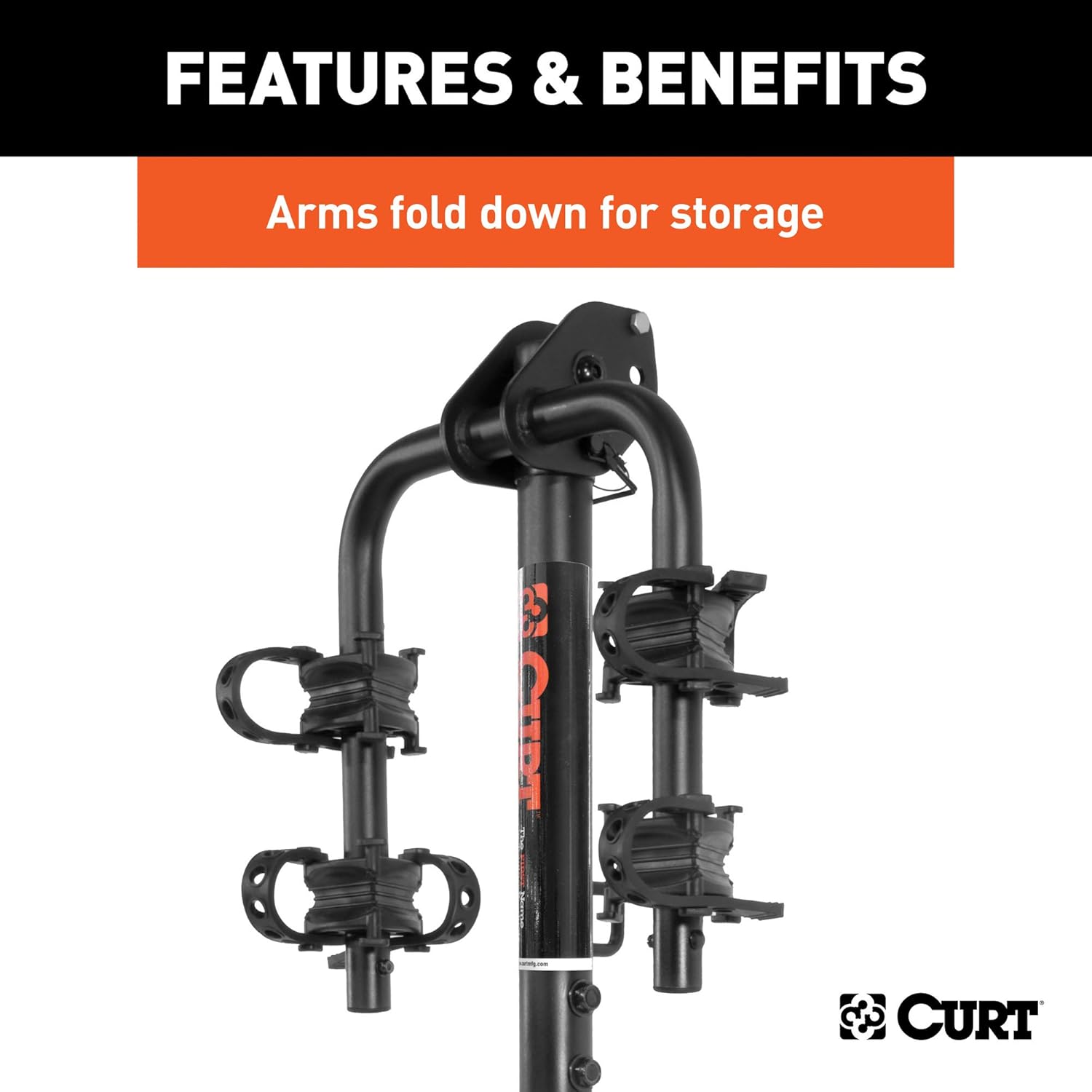CURT 18029 Trailer Hitch Bike Rack Mount, Fits 1-1/4, 2-Inch Receiver, 2 Bicycles, CARBIDE BLACK POWDER COAT