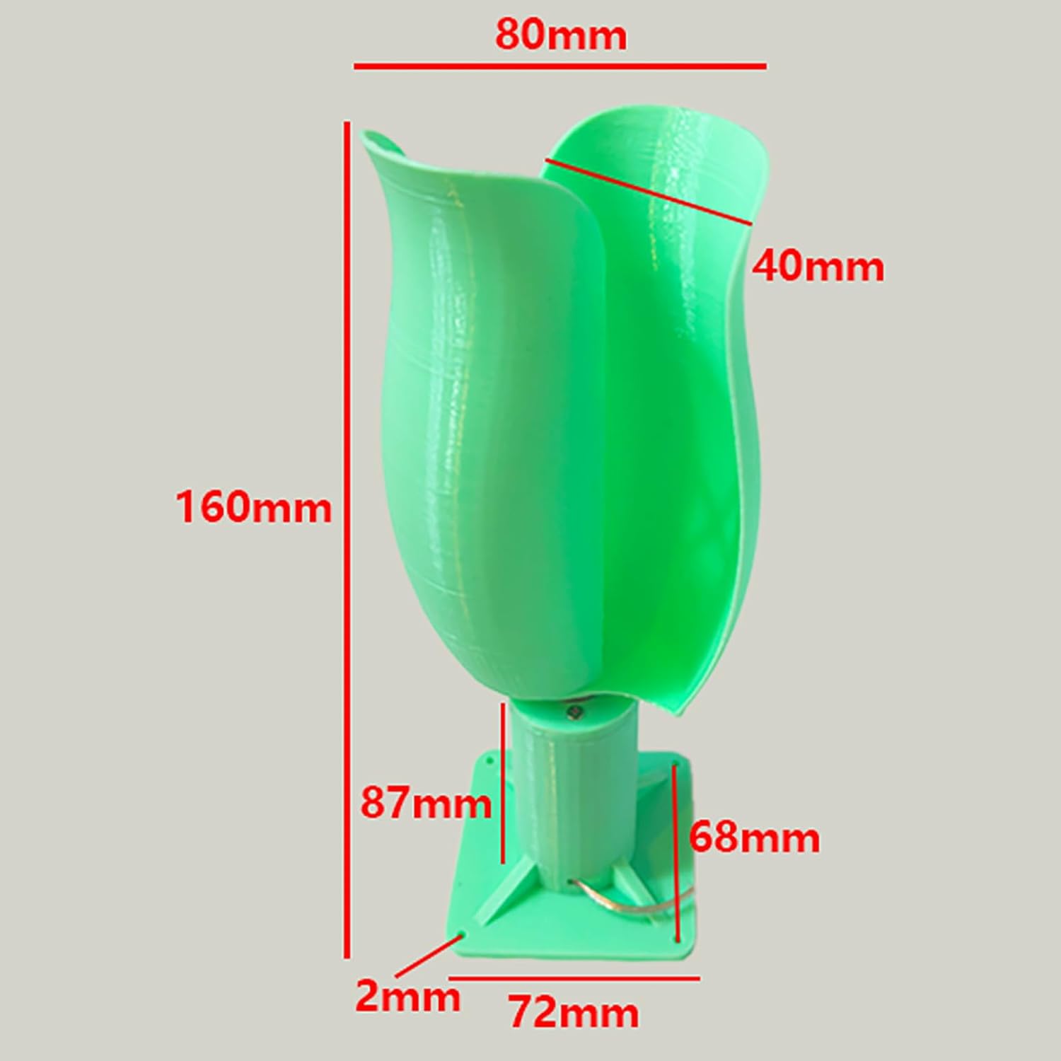 20W Wind Power Generator 1-12V Wind Generator DIY Vertical Axis Wind Turbine Model with LED Light, Three-Phase Permanent Magnet Generator for Teaching Physical Power Generation,Green,20W