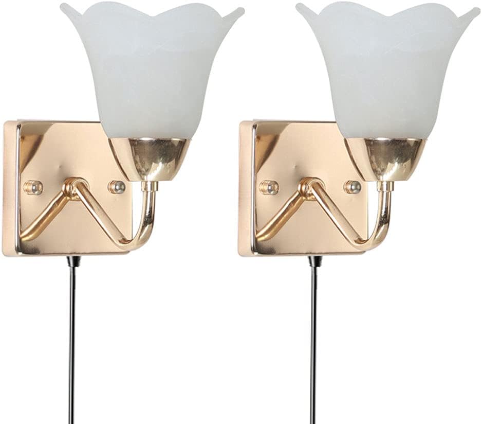 Wall Light White Glass Lampshade Indoor Lighting Wall Mounted Bedside Lamp Simple Modern Led Lamp Wall Lamp for Bedroom Living Room Aisle Corridor