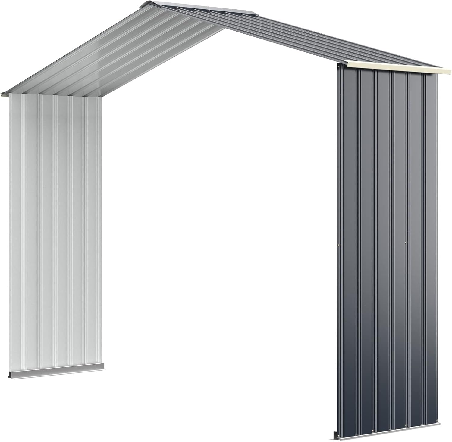 Goplus Storage Shed Extension Kit for 9 ft Sheds, Color Coated Steel Outdoor Building Storage Space Increase for Garden Backyard Farm (9'X2.1')