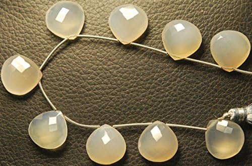 5 match pair - grey chalcedony faceted pear briolettes 18mm large size