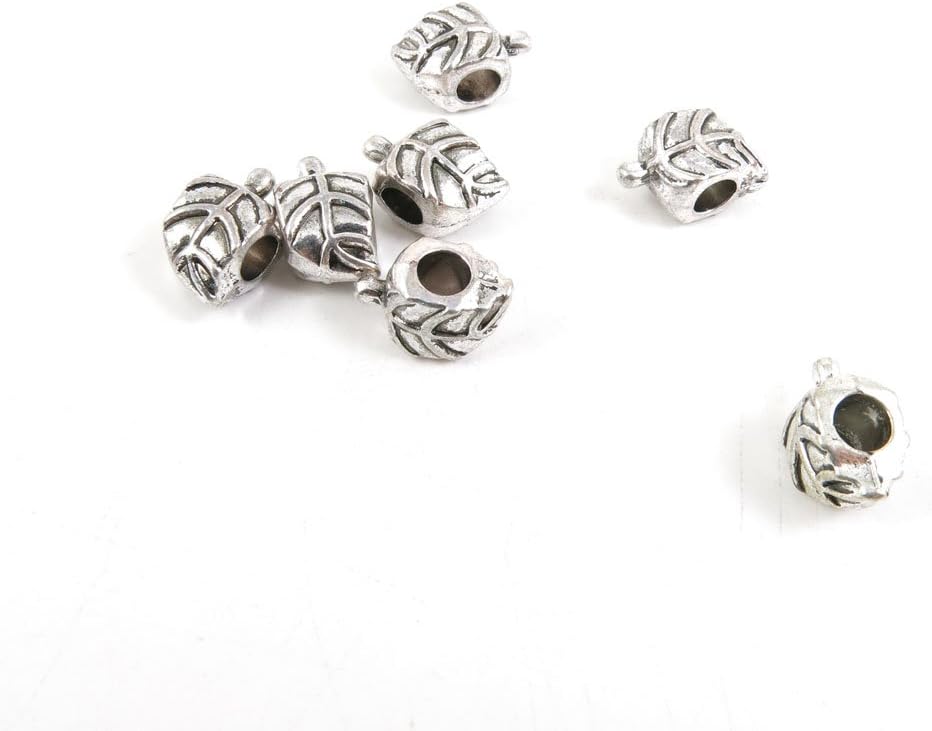 450 Pieces Antique Silver Tone Jewelry Making Charms Findings Fashion Wholesale Supplies Pendant Lots Bulk Supply G3KY3I Leaf Loose Beads