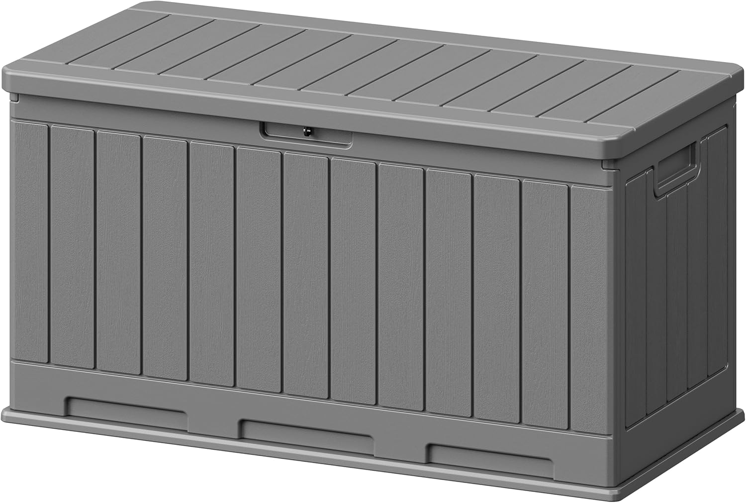 Patiowell 90 Gallon Resin Deck Box, Waterproof Large Outdoor Storage Box for Patio Furniture and Garden Tools (Grey)