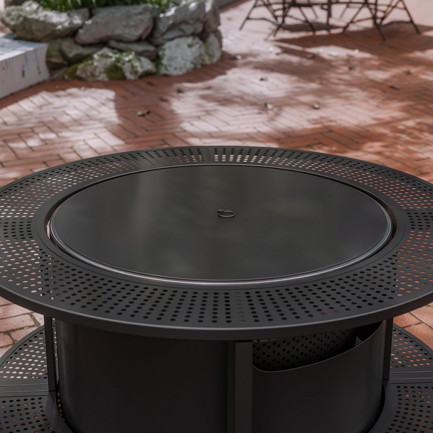 Kurapika 37 inch Smokeless Firepit with Removable Base for Ash, Wood Burning Fire Pits for Camping, Low Smoke for Outside, Easy for Cleaning, Ideal for 6 or More People