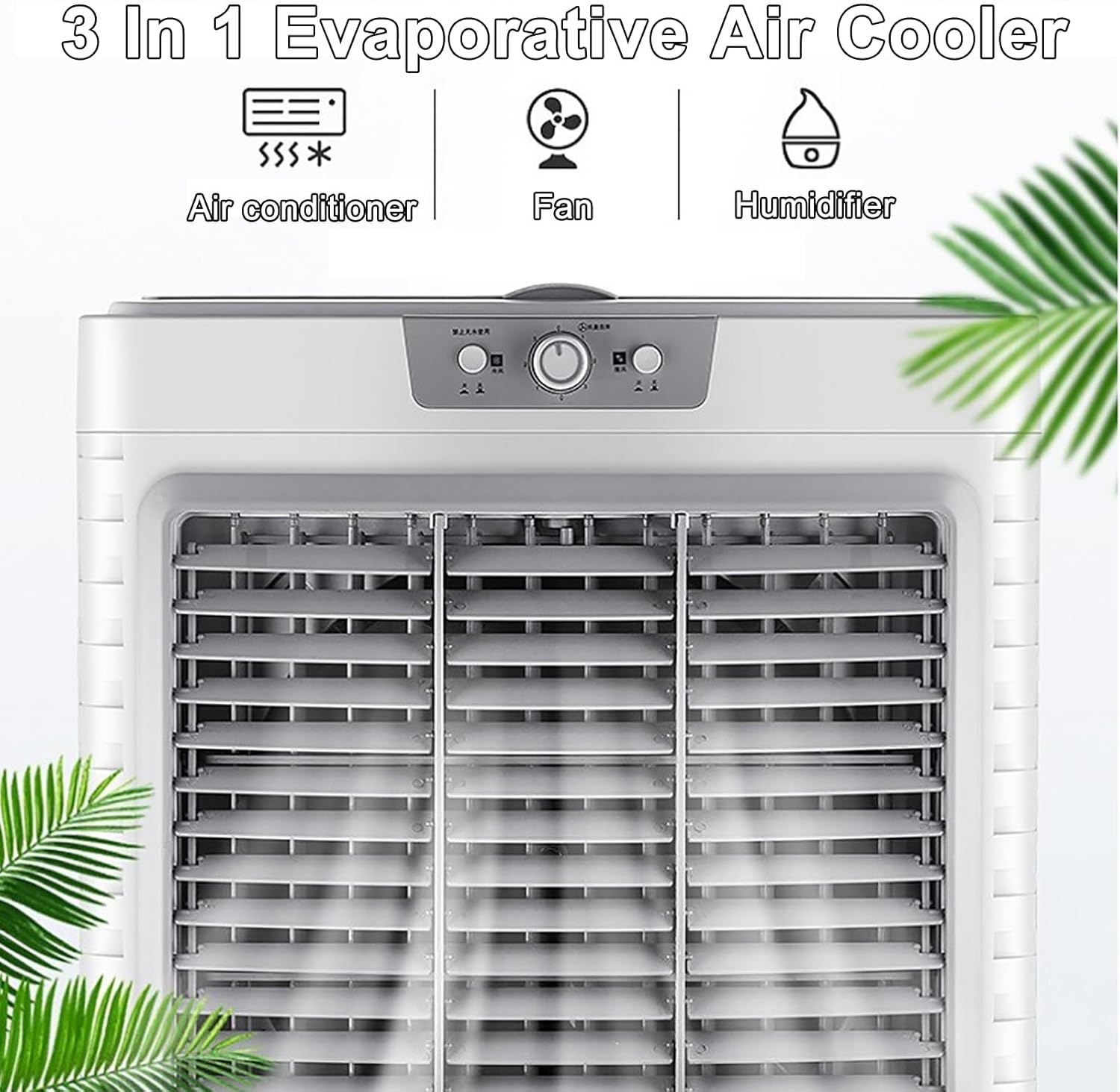 Water Cooler Fan 3 Speeds Portable Room Air Conditioner, Evaporative Air Cooler with Misting Function, 55L Evaporative Cooler Purifier