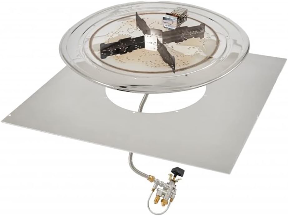 The Outdoor GreatRoom Company Square DIY Hardscape Gas Fire Pit Kit (DIY-3636S-K), 36-Inch