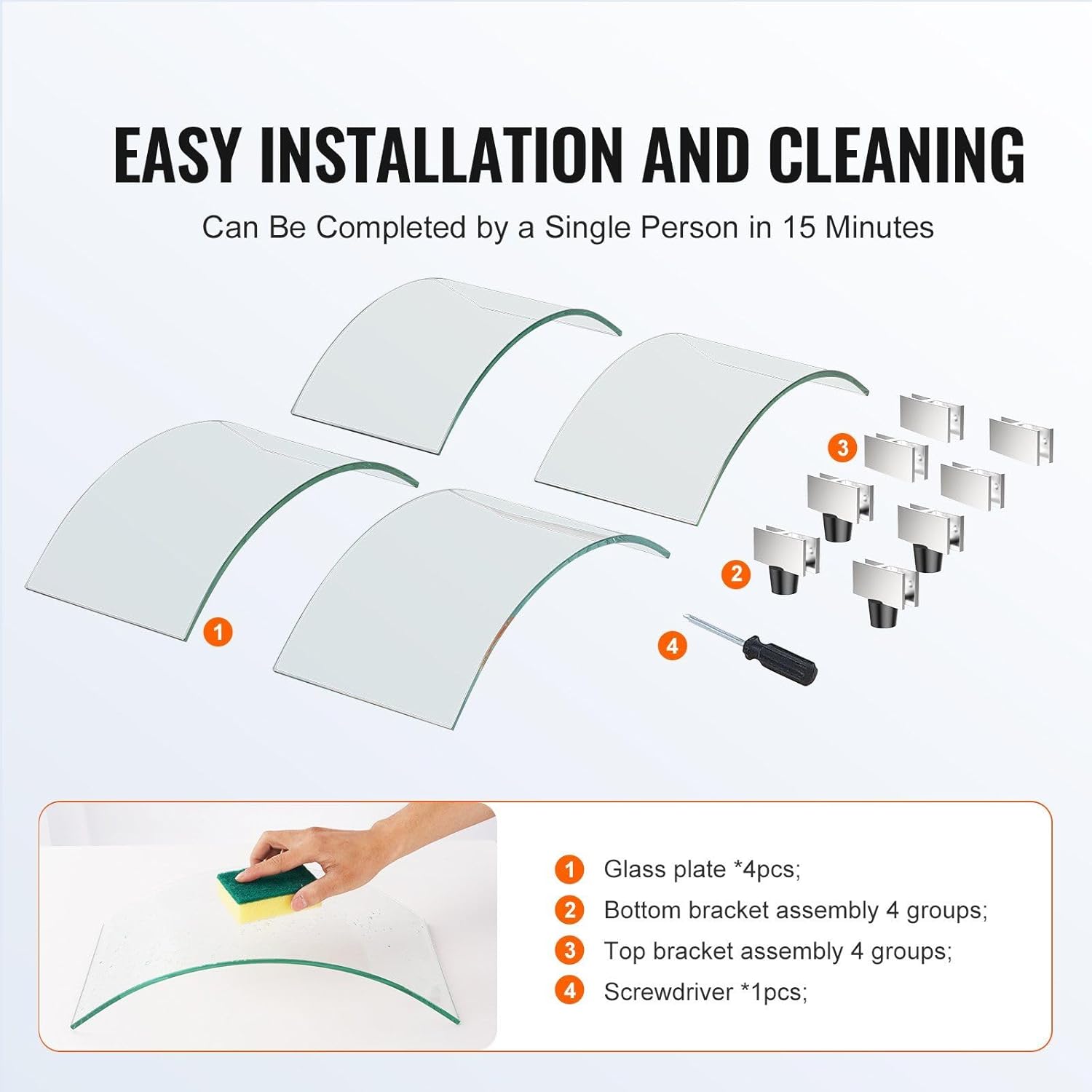 Fire Pit Wind Guard, 29 x 8 inch Round Glass Flame Shield, 0.24-Inch Thick Fire Table Accessory, Clear Tempered Glass Flame Guard for Propane, Gas, Outdoor, Patio, Backyard