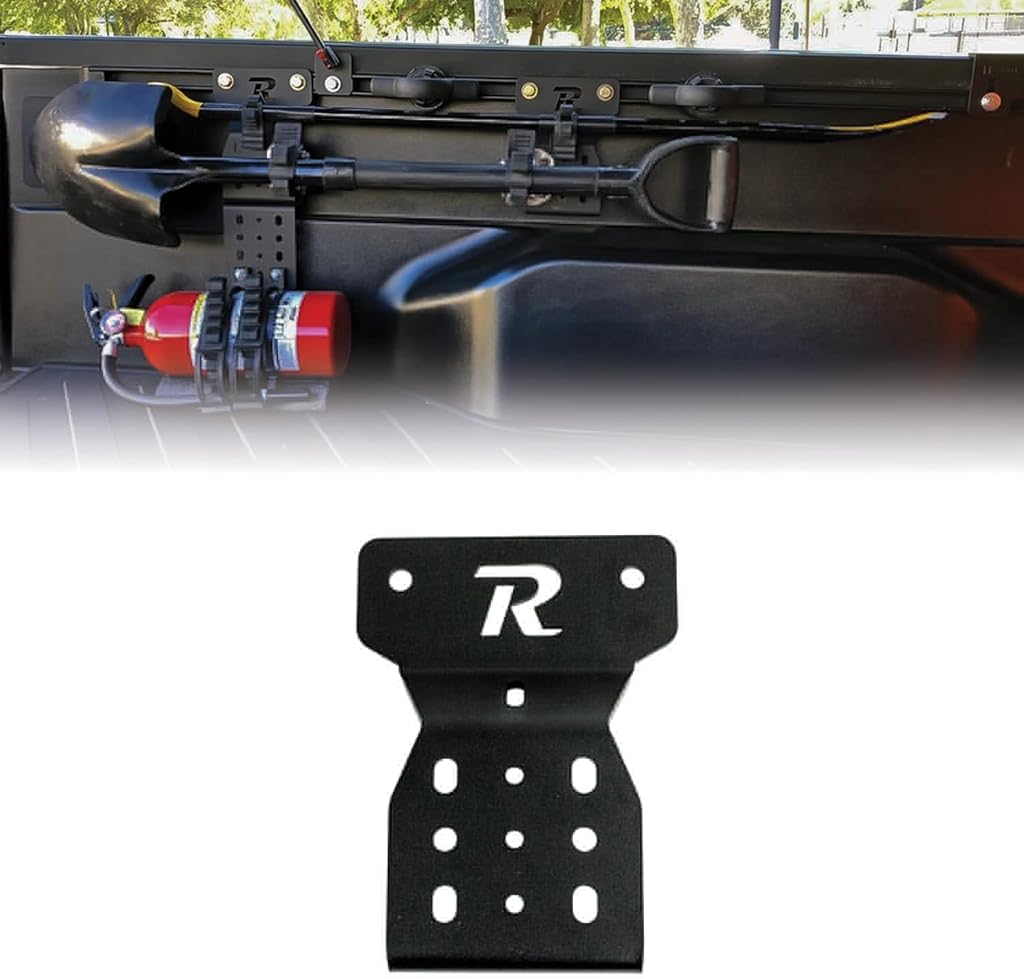 Rago Fabrication Bed Rail Modular Accessory Mount for Shovels, Recovery Boards, Fuel Cans & Other Accessories for Toyota Tacoma | 3 Mounting Locations | Made in The USA