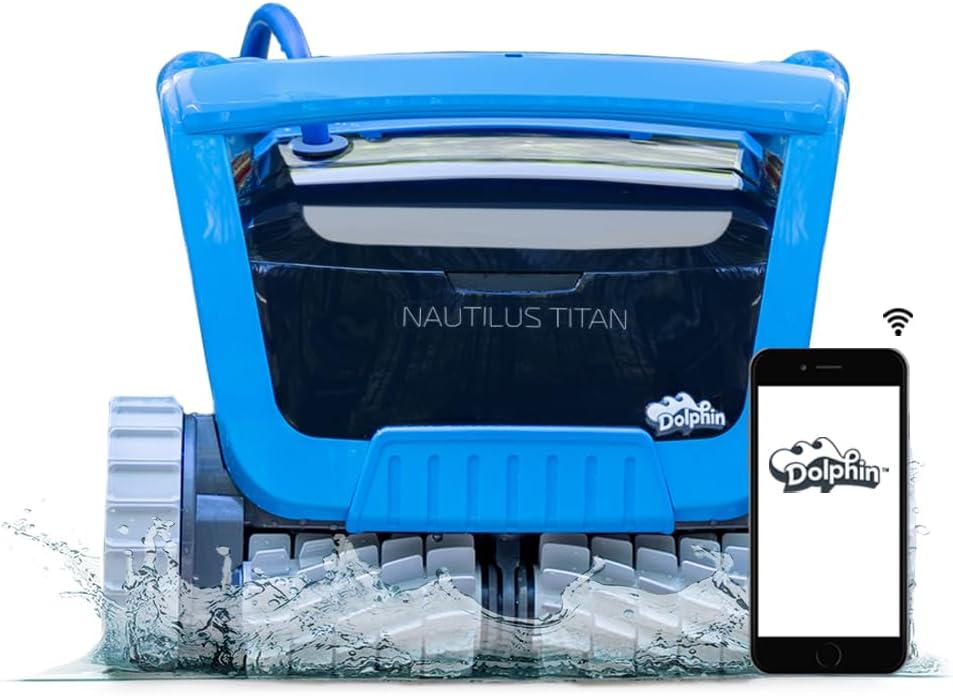 Dolphin (Upgraded 2026) Nautilus Titan Wi-Fi Automatic Robotic Pool Vacuum Cleaner Waterline Scrubbing, Multi-Layer Filtration, Ideal for Inground Pool up to 50 FT in Length