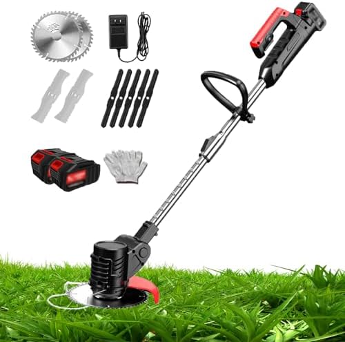 Adjustable Electric Weeder & Lawn Mower - 24V Lithium-Ion Gardening Tool, Multifunctional Vegetable Cutter with 4.0Ah Battery for Efficient Yard Care