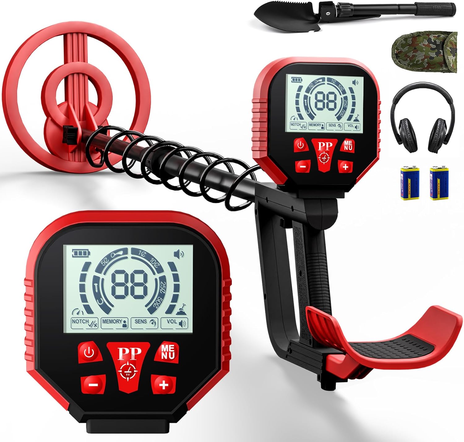 2025 Latest Metal Detector for Adults, Professional Waterproof & Adjustable Stem, Higher Accuracy Gold Detector with LCD, Advanced DSP Chip, 2.26 Pounds Lightweight Suitable for Beach and Backyard