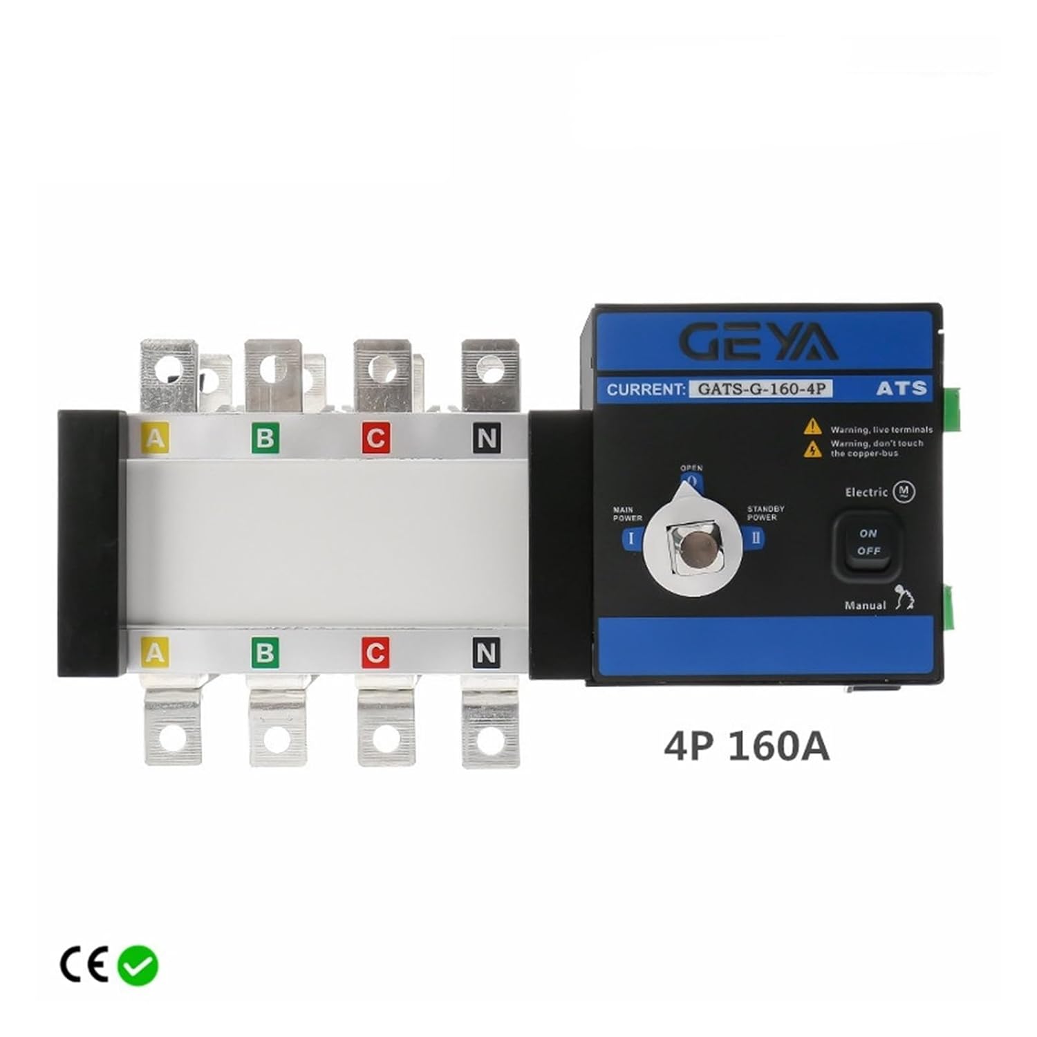 10pcs ATS PC Class Automatic Transfer Switch Generator Changeover Switch 3P 4P 160A AC400V Auto or Manual ATS 440V