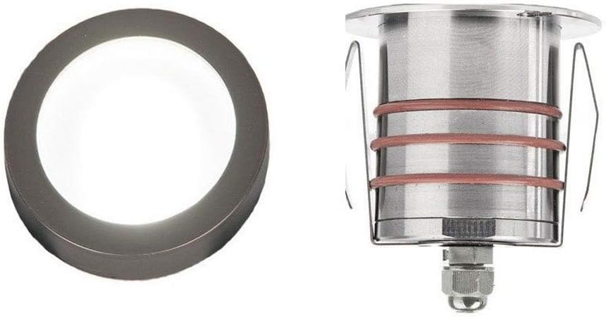WAC Landscape Lighting, LED 2in 12V Round Low-Profile Top Inground Indicator Light 3000K in Stainless Steel Coated with Bronze