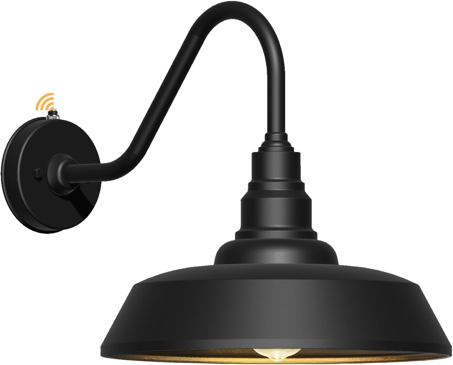 15 Inch Large Outdoor Gooseneck Barn Light, Dusk to Dawn Barn Light Waterproof and Rustproof Exterior Light Fixture for Patio, Porch, Garage, Gooseneck Lighting…