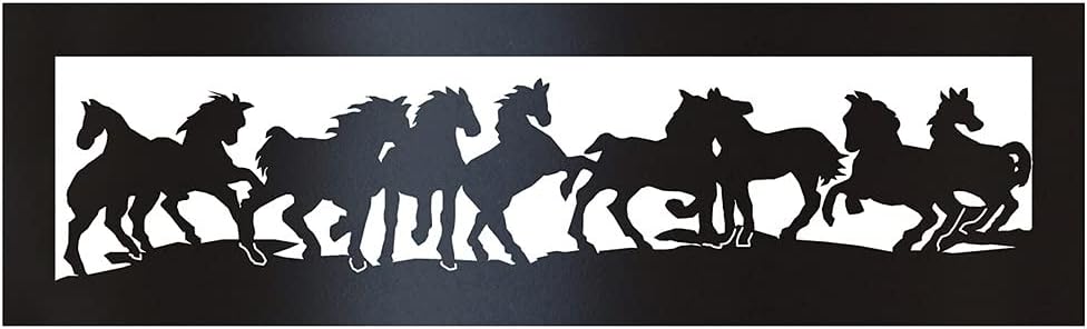 PD Metals MR00448 Mustangs Unpainted 12 in. Tall 48 in. Diameter Outdoor Fire Ring - 48 x 48 x 12 in. - Rustic Black Color