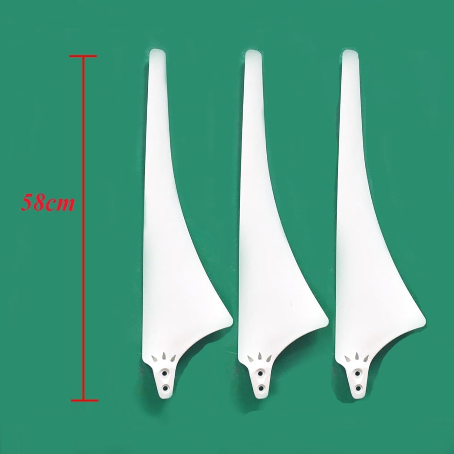 3-Pack 550/580/630mm Nylon Fiber Wind Turbine Blades with Hub and Cover – Horizontal Axis DIY Wind Generator Accessories(630mm)