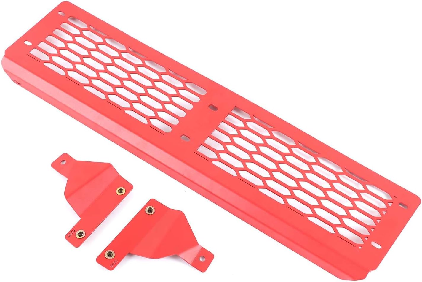 for Hummer EV Accessories Front Lower Bumper Grill Air Intake Protective Cover for 2022-2025 2026 Hummer EV SUV Pickup Aluminium Bumper Center Radiator Guards Grille Air Vent Guard Trim (Red)