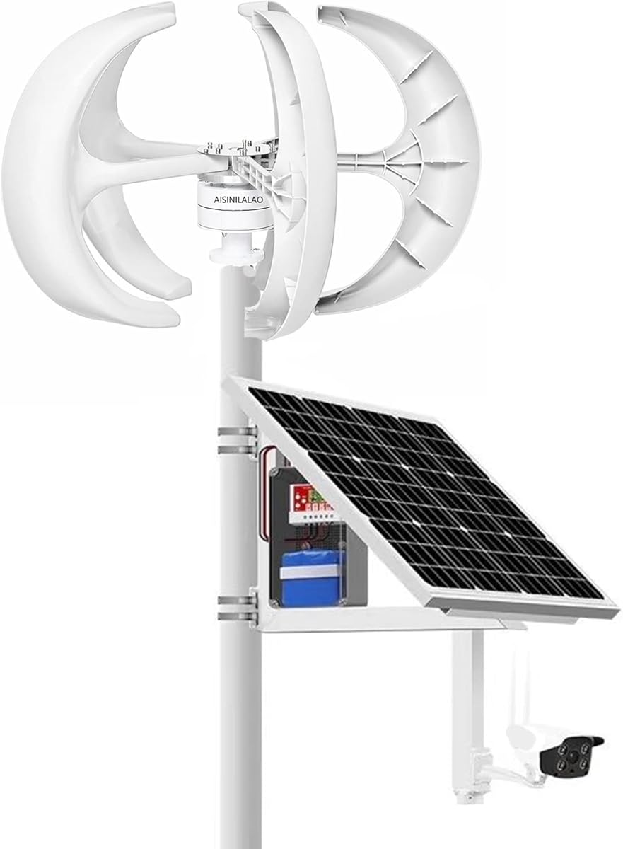 9000W Vertical Axis Motor Kit for Home Hybrids Streetlight Use Electromagnetic,12V 24V 5 Blades Lantern Wind Turbines Generator