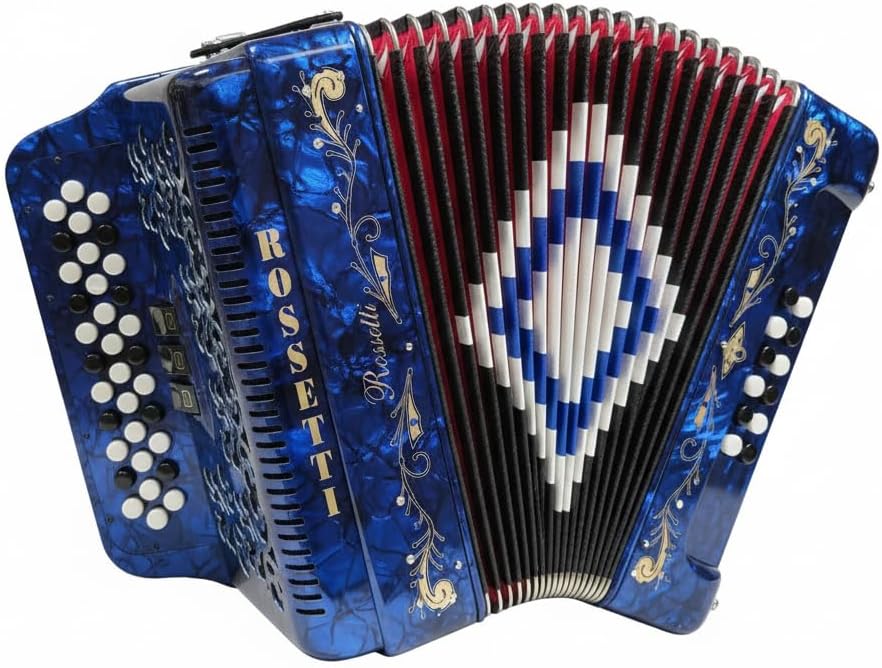 Rossetti 3412 34 Button 12 Bass 3 Switch Accordion GCF (blue)
