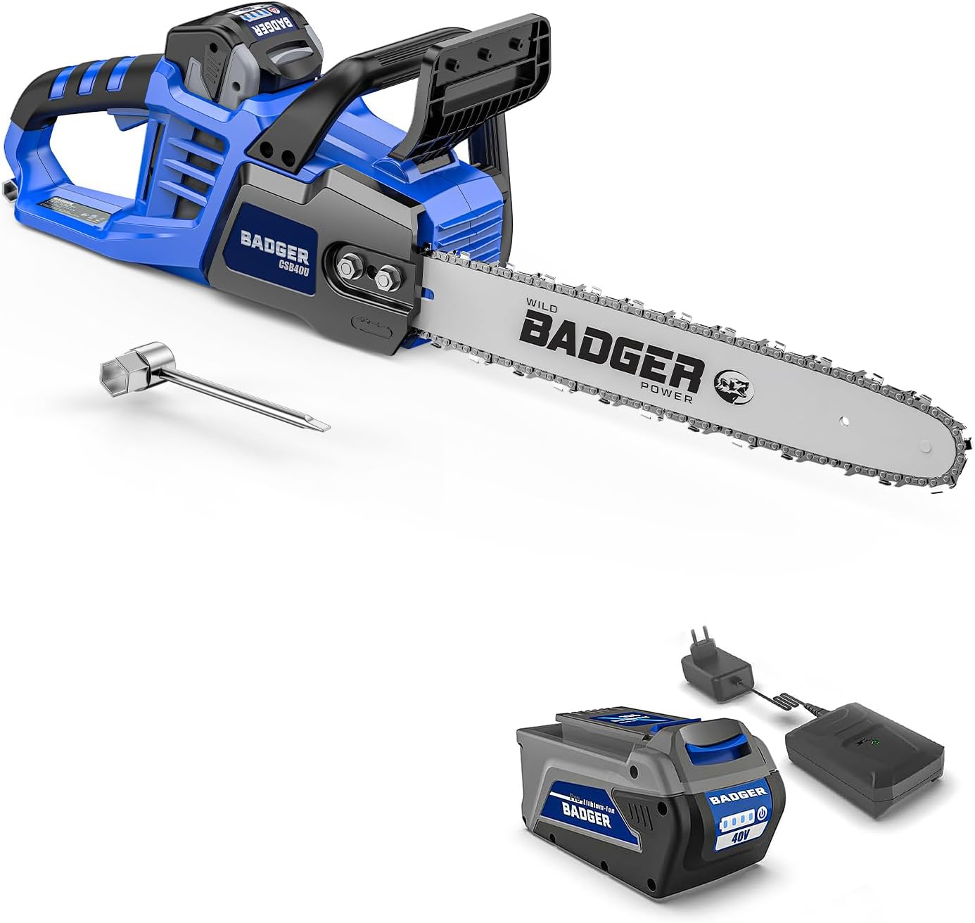 WILD BADGER POWER Electric Chainsaw Cordless 40V 16