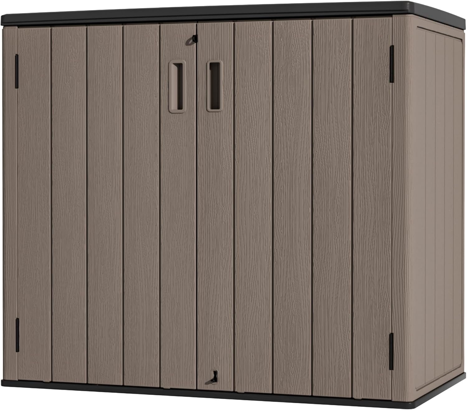Large Outdoor Storage Box,Resin Shed,Waterproof/Lockable,Outdoor Storage Cabinet for Balcony,Garage,Backyard (37Cu.ft-Light Brown)