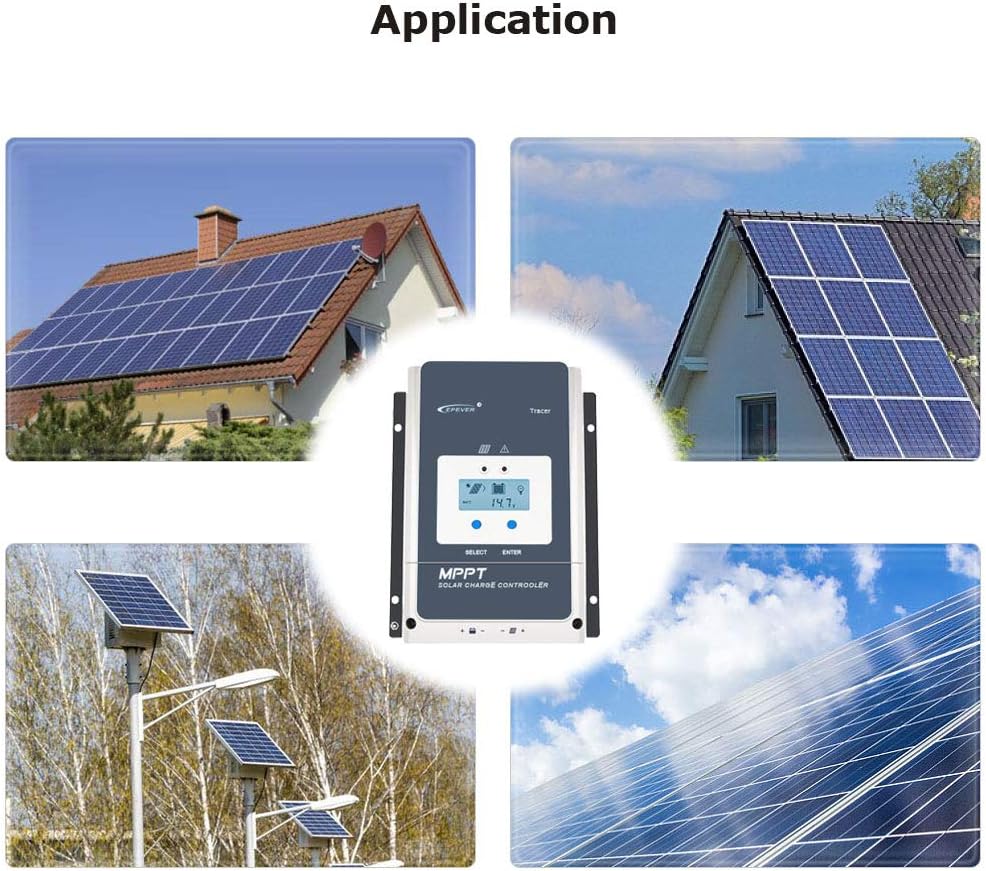 EPEVER 100A MPPT Solar Charge Controller Tracer-an Series High-Power Charge Controllers Compatible with 12V/24V/36V/48V Lead-Acid and Lithium Batteries (100A)