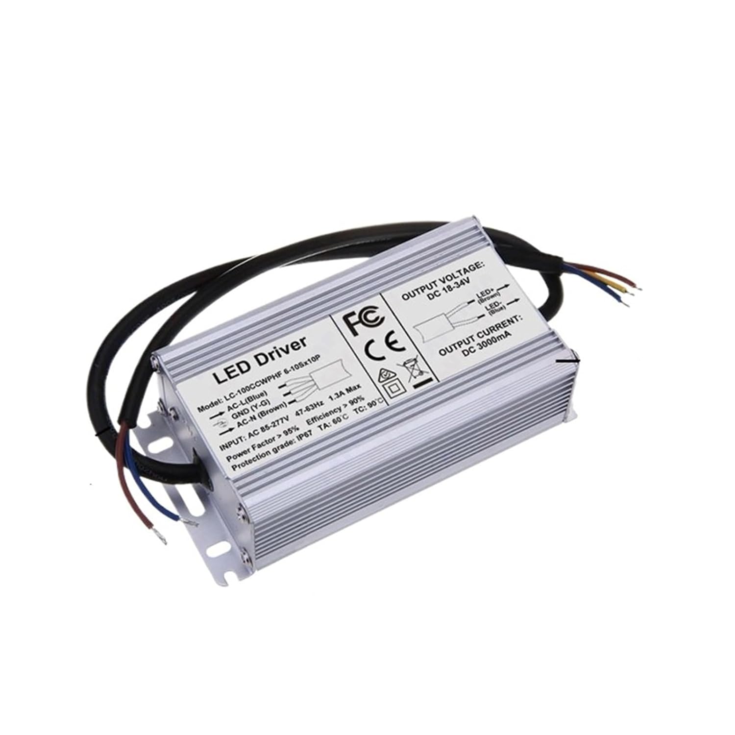 100W 120W LED Driver IP67 Waterproof Light Transformer 1500mA 3000mA 3600mA 4200mA(3000mA 18-39V WP PF)