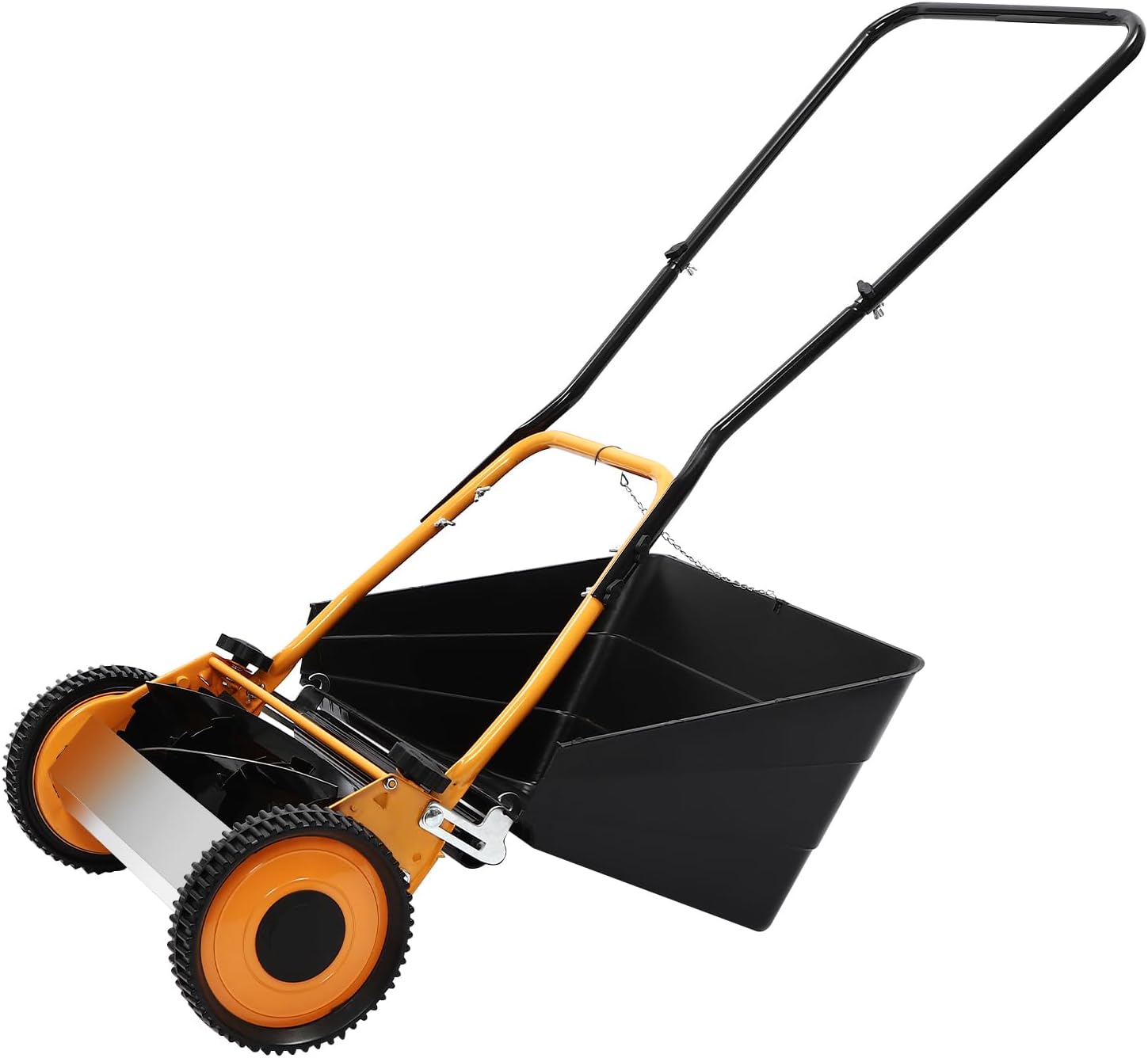 16in Manual Push Reel Lawn Mower Push Lawn Sweeper with Collection Bag, 5-Edged Blades for Lawn Soil Garden Yard, Lawns, Parks, Golf Courses, Sidewalks, Driveways
