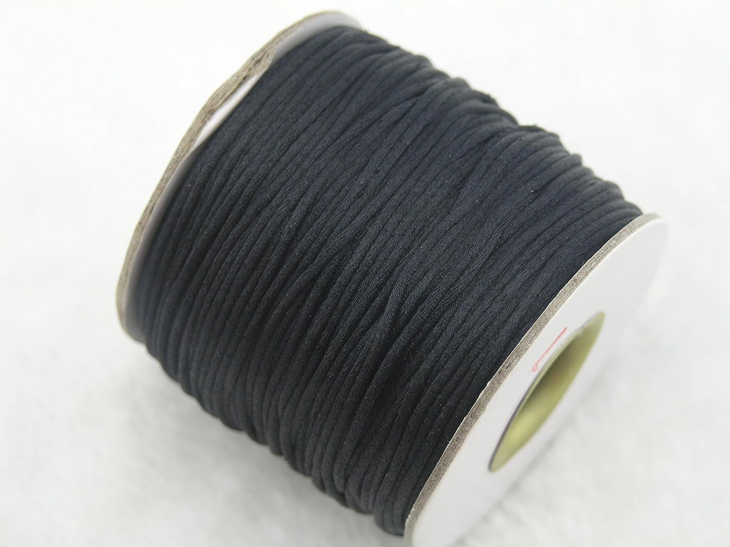 KONMAY 100 Rolls 1.0mm Black Satin Silk Cord