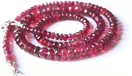 rubellite tourmaline necklace gemstone natural tourmaline birthstone present gift bride jewelry vibrant pink gemstone necklace 4-6 mm 42 cm