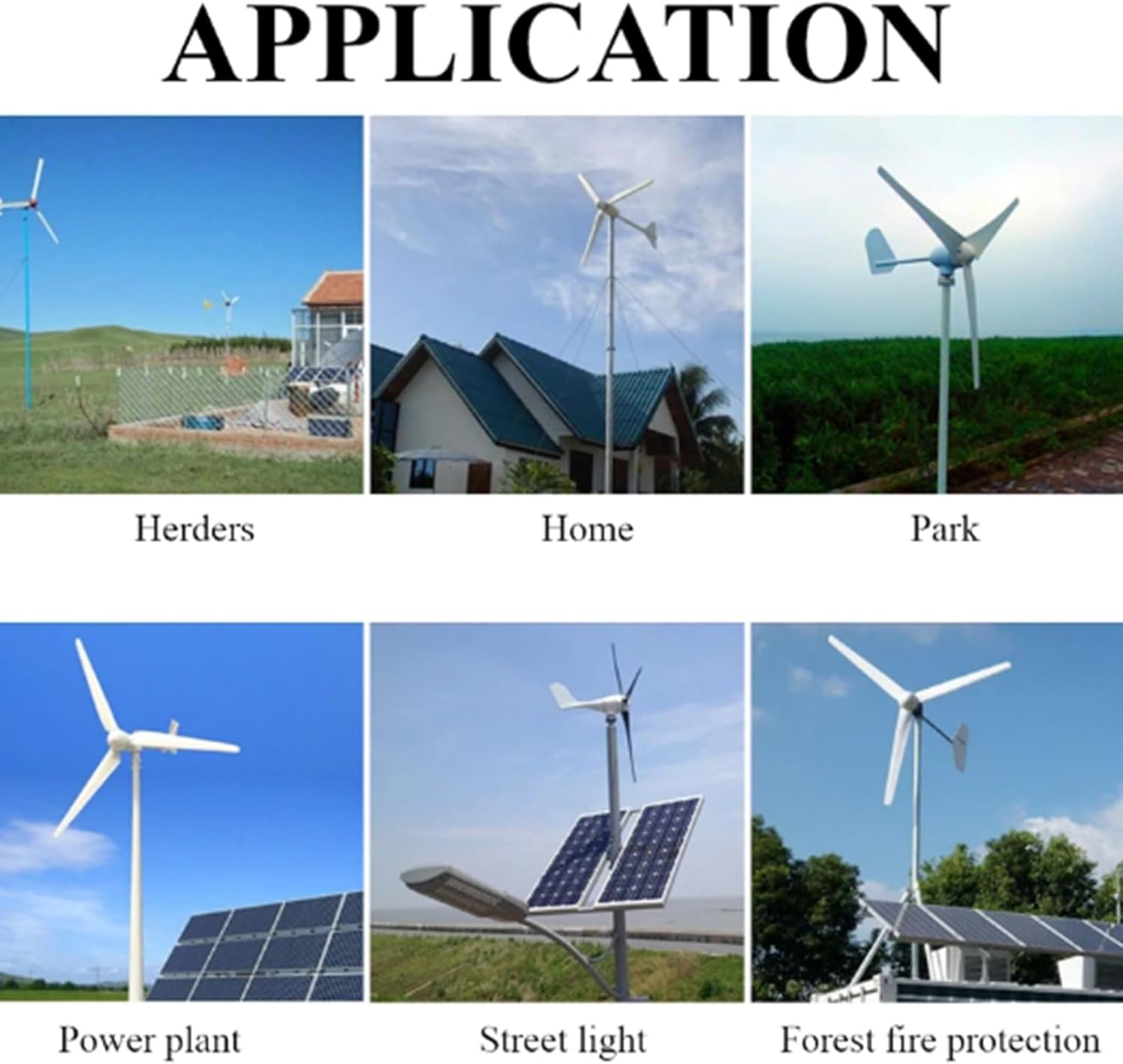 8000W 6 Blades Horizontal Wind Turbine Kit, Horizontal Windmill 12V 24V 48V Generator Wind Power System with Controller for Homeuse (White)