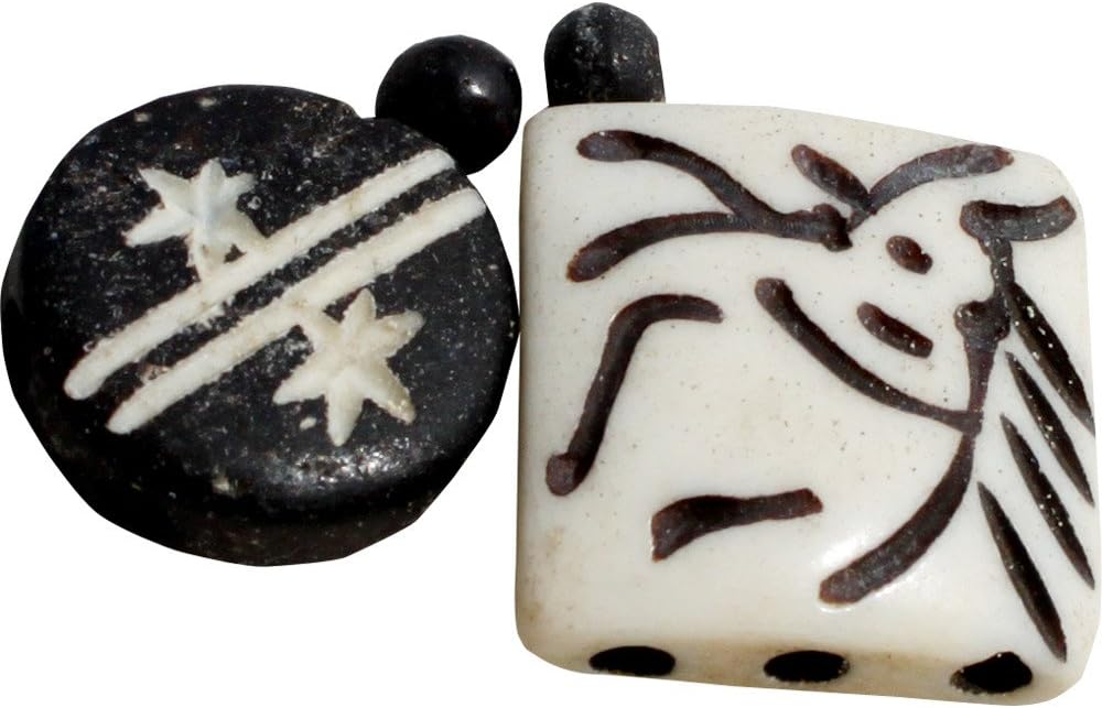 Full Funk Tribal Resin Carving Beads Thai Made - Mix Set #14-2 Pieces