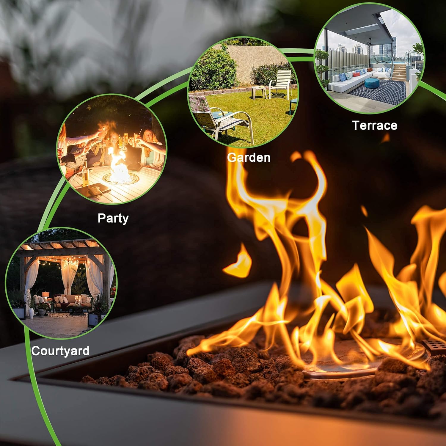 28in Square Propane Fire Pit Table, 50,000 Btu Outdoor Dining Fireplace with Lid Lava Rocks, Etl Certified for Backyard, Deck, Patio – Brown (1 Door)