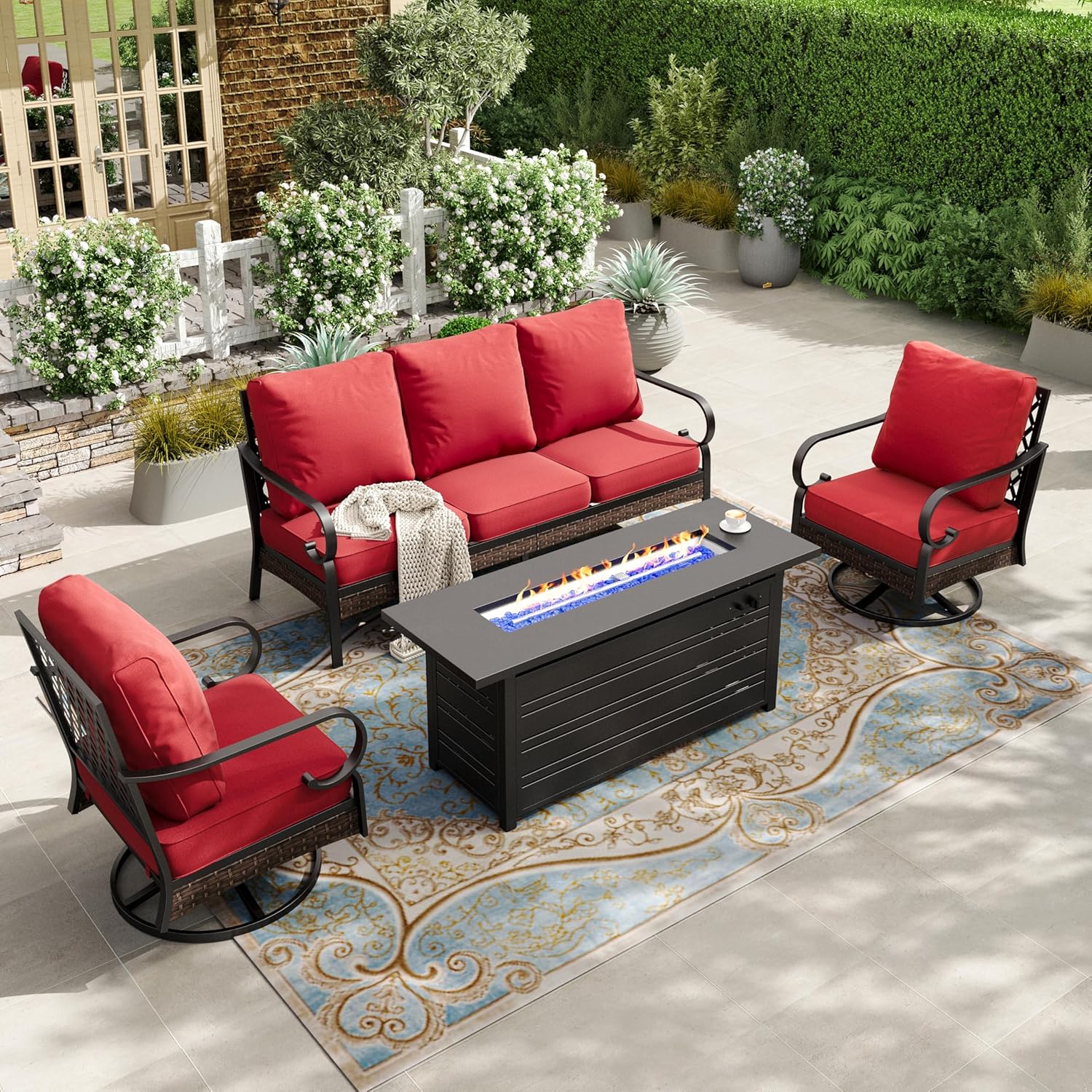 HERA'S HOUSE 4 Piece Patio Furniture Set with 56
