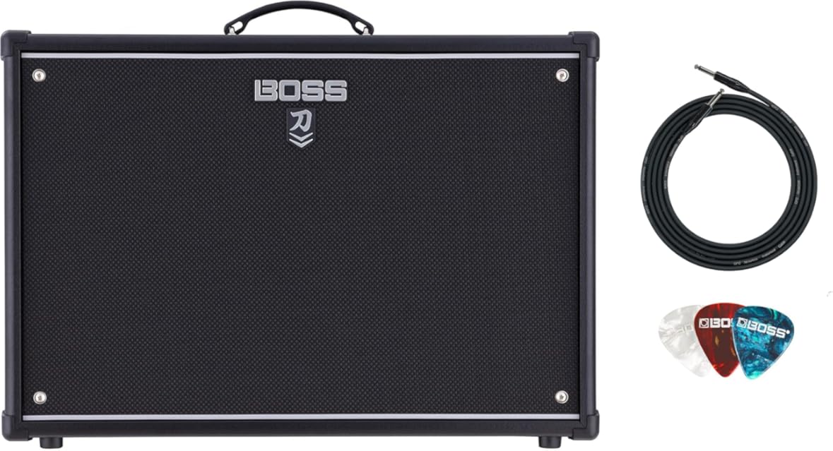 Boss Katana-100/212 Gen 3 100-Watt 2x12-Inch Guitar Combo Amplifier Bundle with Gearlux Instrument Cable and Picks