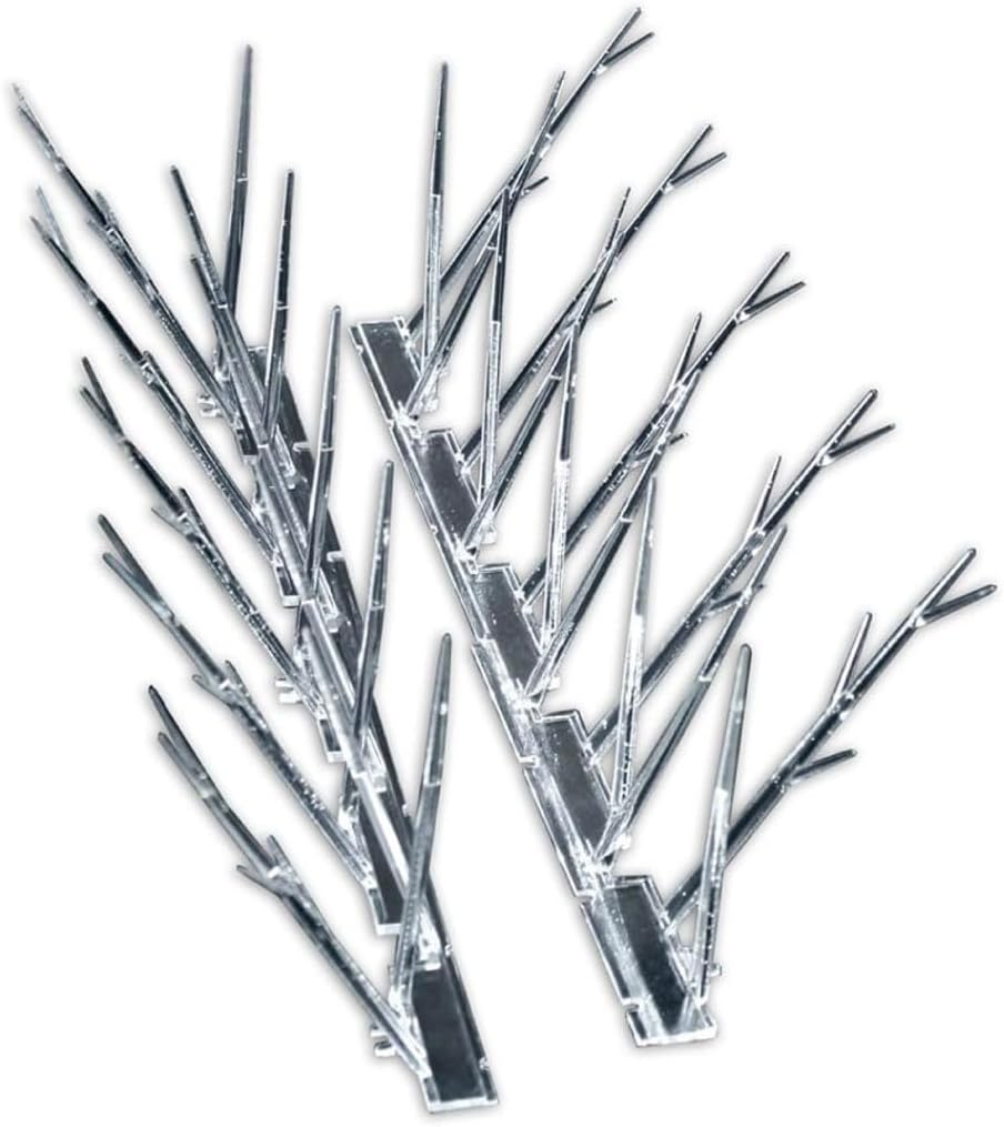 Bird-X Plastic Polycarbonate Bird Spikes, Regular Bird Spikes for Pigeons and Other Small Birds, Contains 100 Pieces of 1' L x 6.5