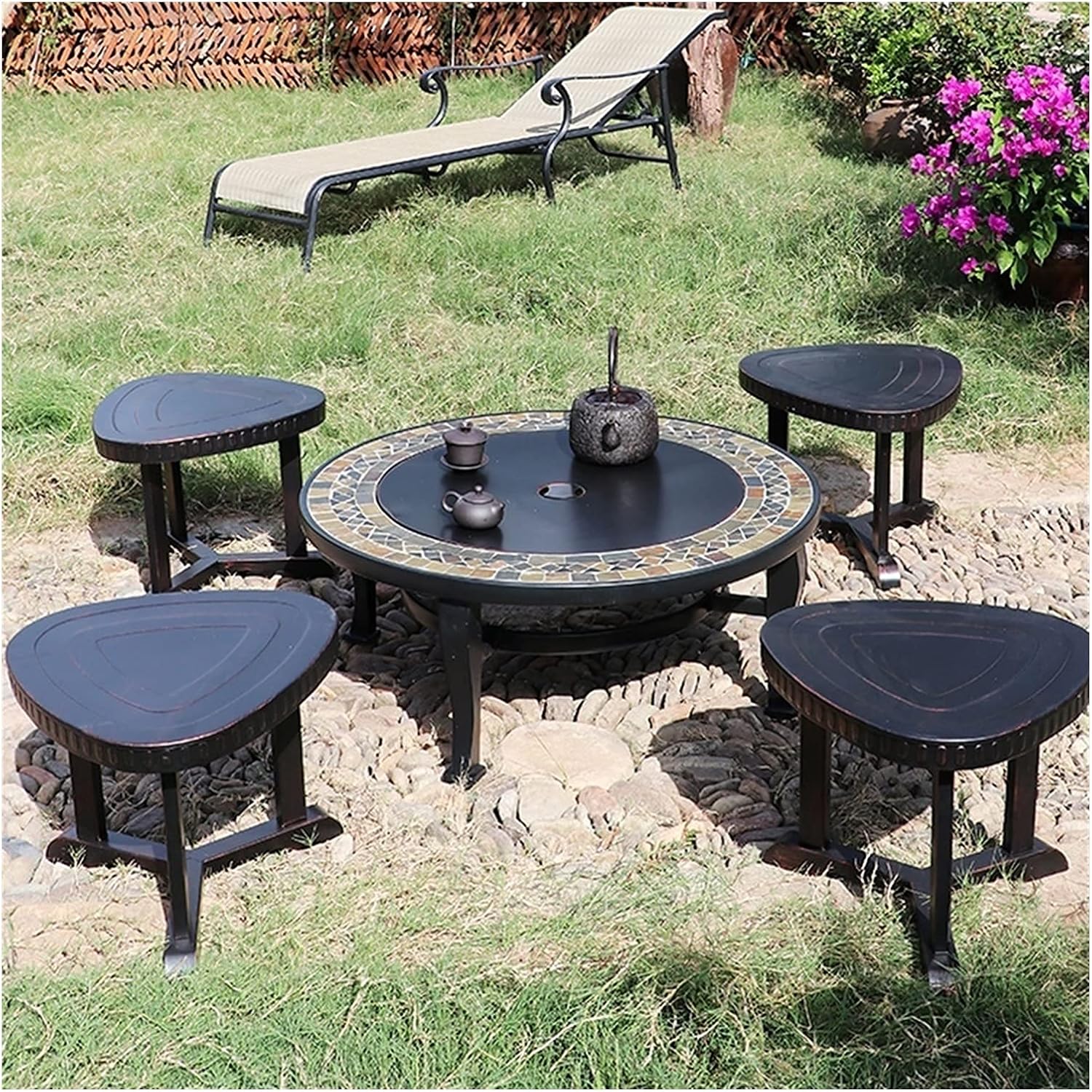 Fire Pits Outdoor Outdoor Fire Pit, Garden Party BBQ Cooking Fire Pit Barbecue Stove Stool Kit, New Home