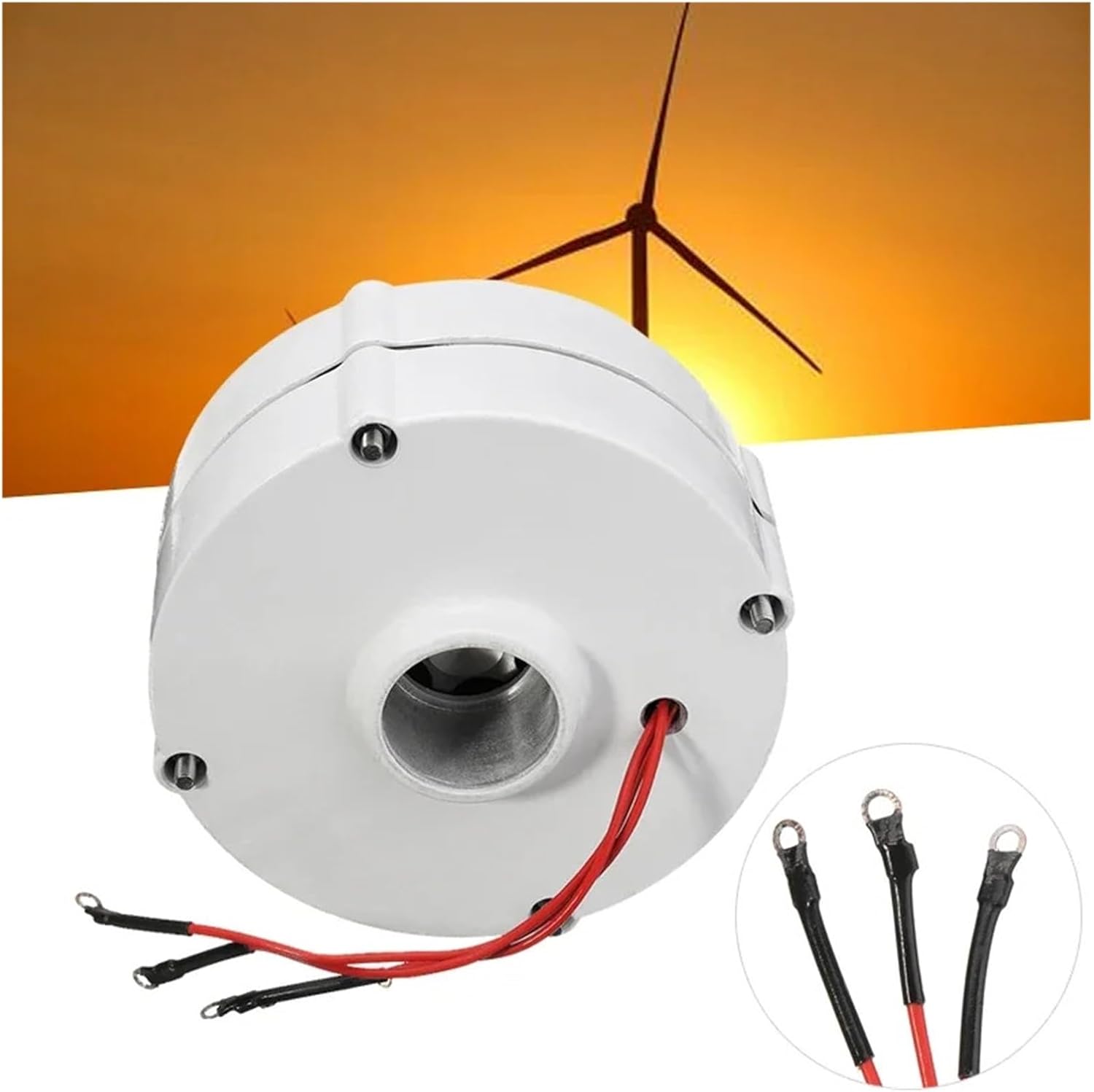 6000W Wind Turbine Generator Kit 12V 24V Wind Turbine Generator Motor 3 Phase Gearless Permanent Magnet AC tor Low Starting Speed for Home(24V)