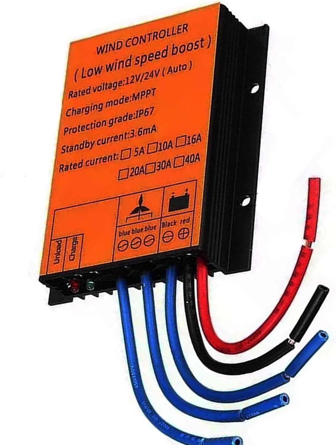 10000W Waterproof MPPT Charge Controller,12V 24V 48V 220V DC IP67 Wind Turbines Generator Battery Charge Controller Regulator for Wind Turbine System,48V