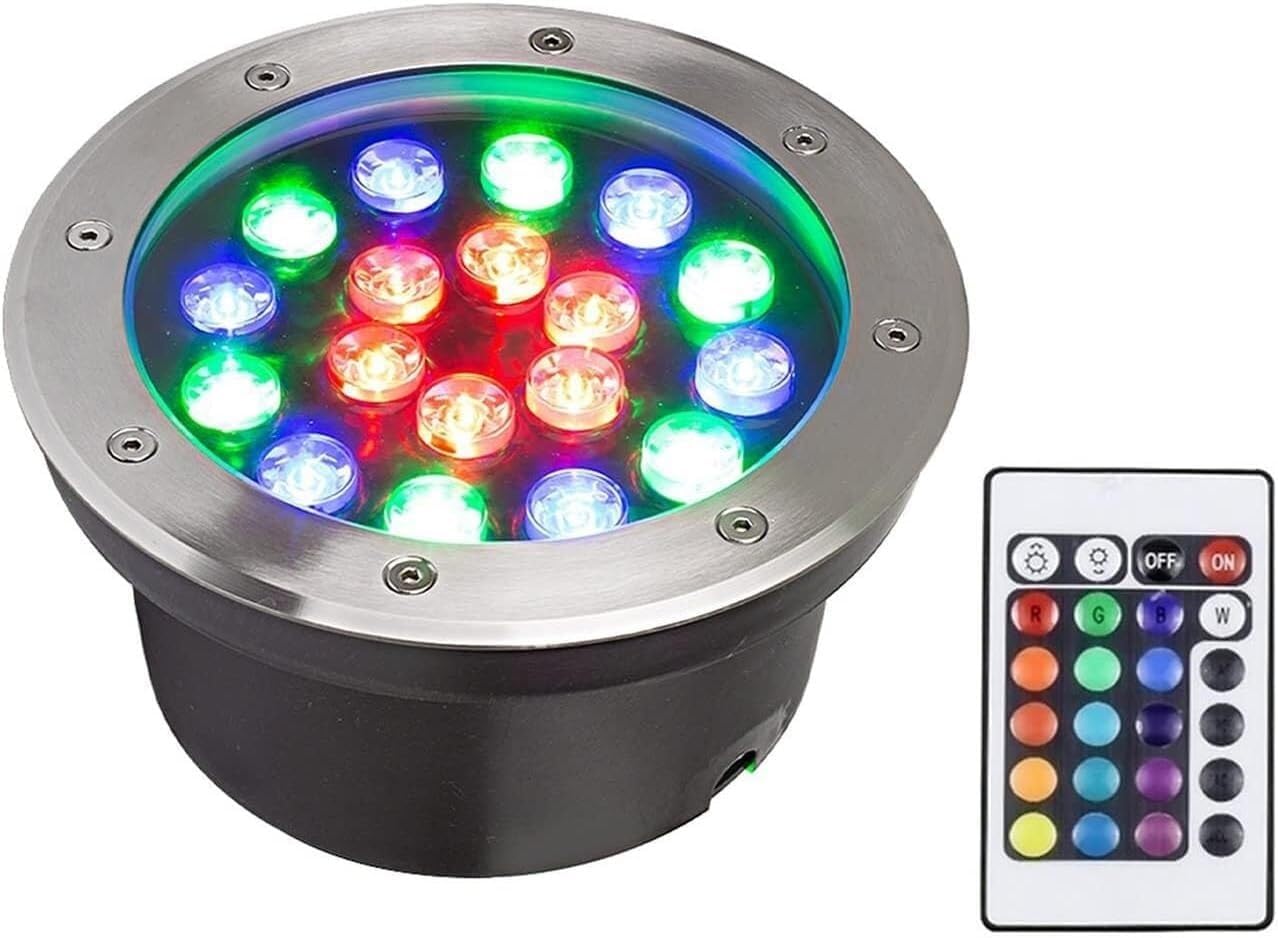 LED Beam Spotlight - 12V LED Ring Fountain Light, Underwater Led Lights Embedded, IP68 Waterproof Pond Lighting, for Pool, Fountain, Swimming Pool(RGB,36W)