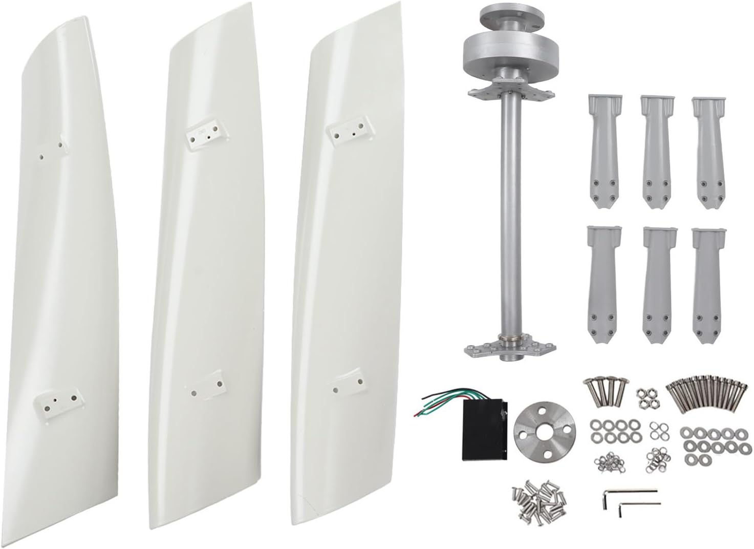 Wind Turbine Generator, 300W Aerodynamic Maglev Vertical Wind Power Turbine Generator, GFRP Blade, Low Torsion Vibration Quiet, Double Bearings(12V)