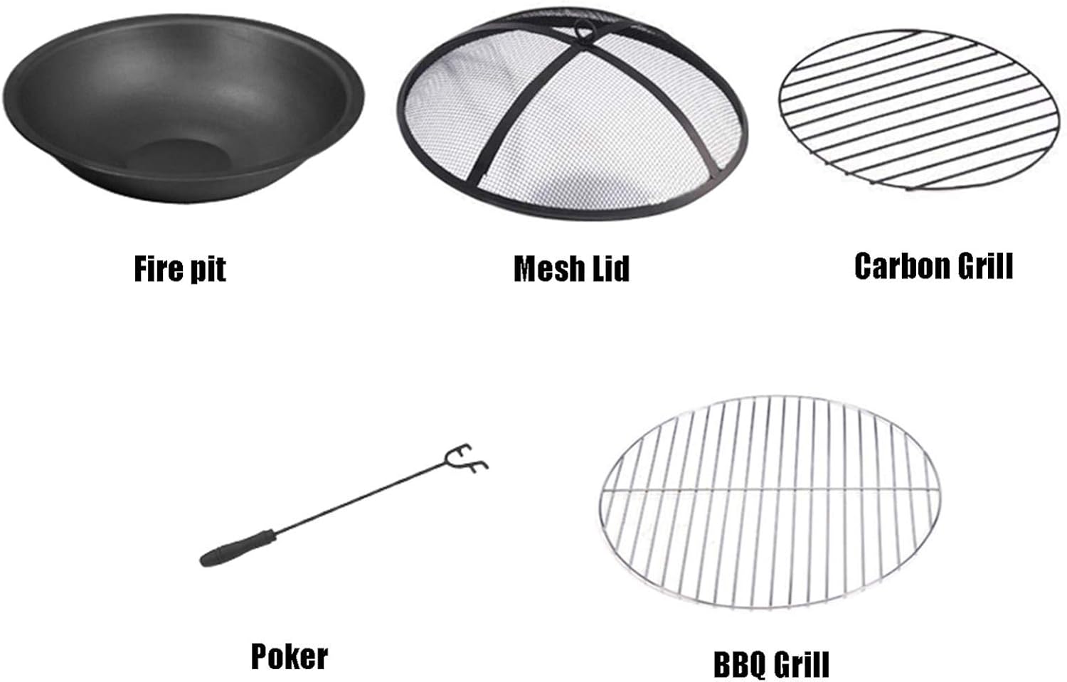 Outdoor Fire Pit Garden Wood Burning Fire Pit Bowl Barbecue Table, Terrace Patio Lawn Backyard Outdoor Heater Wood Burning Brazier