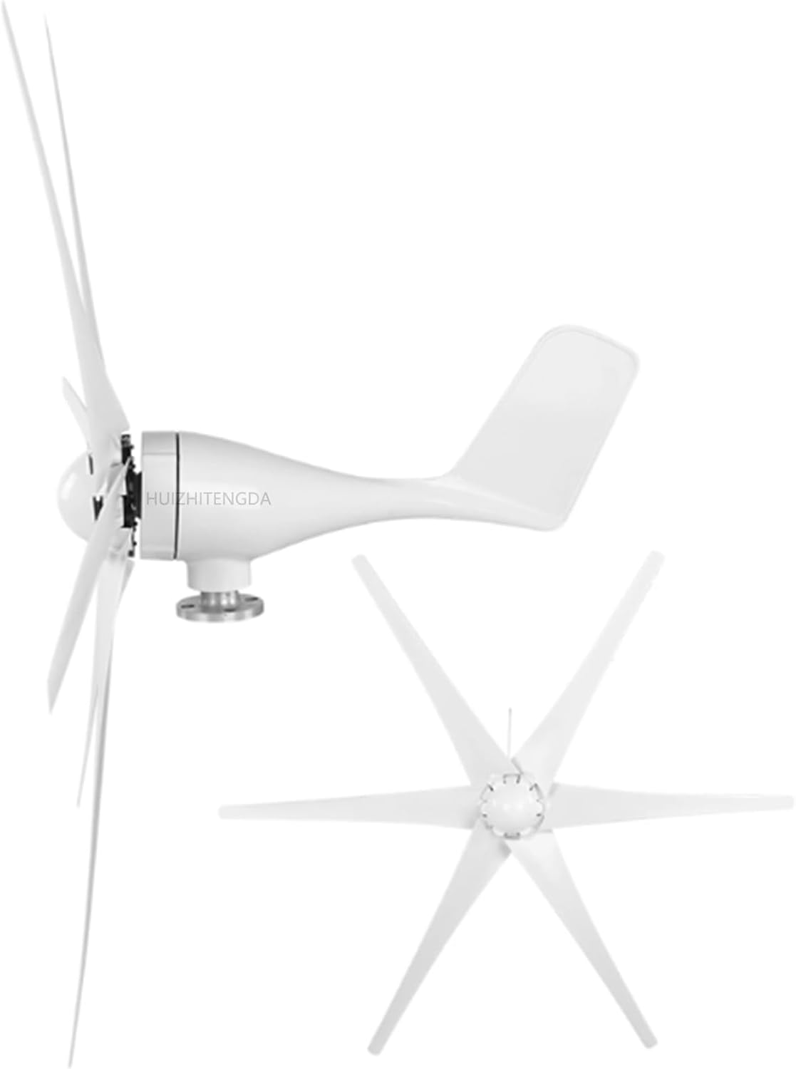 8000W 6 Blades Horizontal Wind Turbine Kit, Horizontal Windmill 12V 24V 48V Generator Wind Power System with Controller for Homeuse (White)